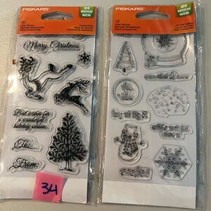 Fiskars Holiday Clear Stamps Set
